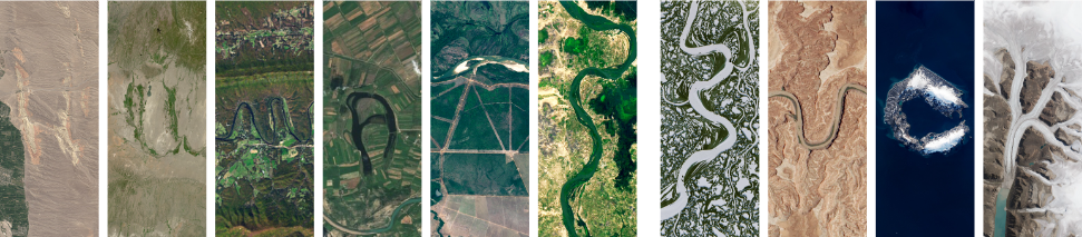 A composite image showing ten vertical strips of satellite imagery arranged side-by-side, spelling out "HUMANS SUCK". The letters are formed from satellite photographs of diverse natural landscapes.
 * **H:** A desert landscape with sand dunes and a small green oasis.
 * **U:** A meandering river valley.
 * **M:** Mountains and forests.
 * **A:** Farmland with crops.
 * **N:** Coastal wetlands and mudflats.
 * **S:** Barrier islands and beaches.
 * **S:** Snow-covered mountains and glaci…