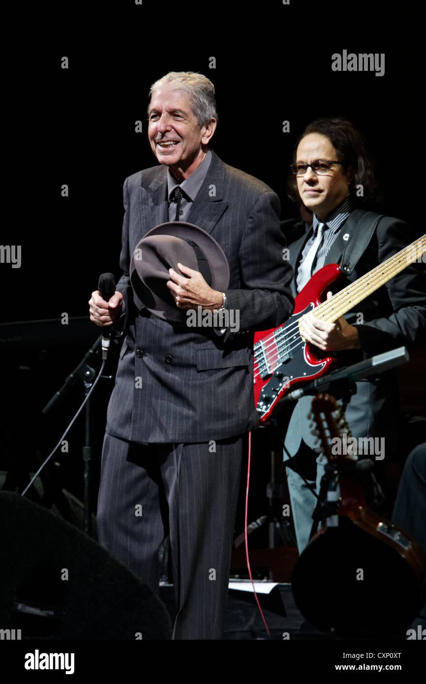 Leonard Cohen plays the Pyramid stage on the final day of the