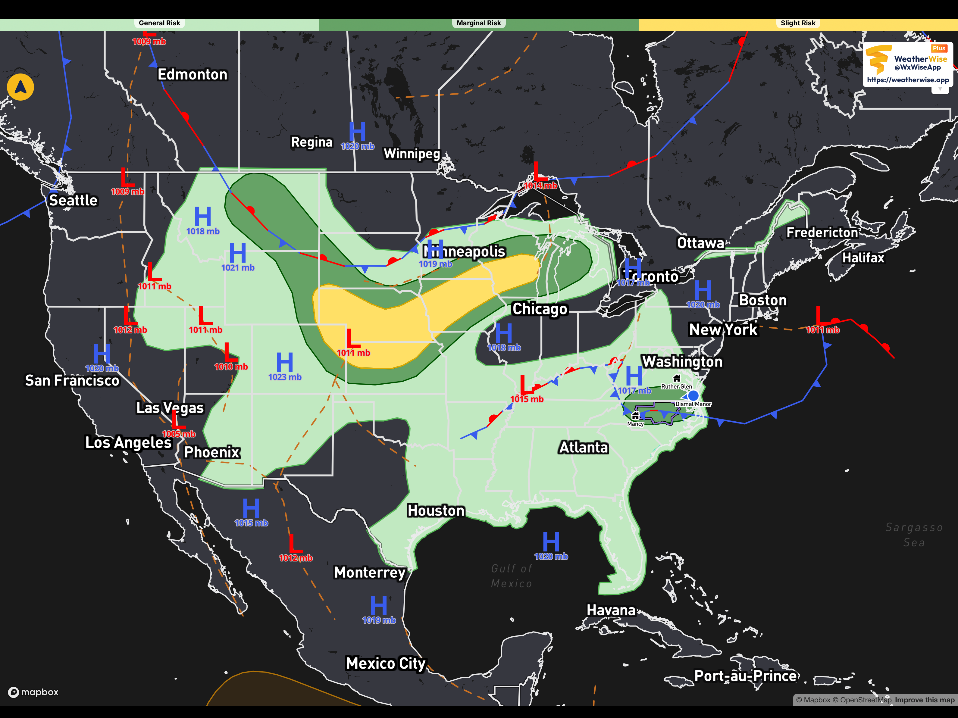 Day 1 Convective Outlook

NWS Storm Prediction Center, Norman, OK
1257 AM CDT, Wed, Jul 08, 2026

Valid 081200Z - 091200Z

There’s a slight risk of severe thunderstorms from parts of the central Plains into the mid-Missouri and upper Mississippi Valleys.

Summary:
Thunderstorms with severe wind gusts and hail are possible this afternoon and evening across parts of the central Plains and from the Missouri Valley into the upper Mississippi Valley. Isolated severe gusts may also occur in parts of the northern High Plains and from North Carolina into southern Virginia.