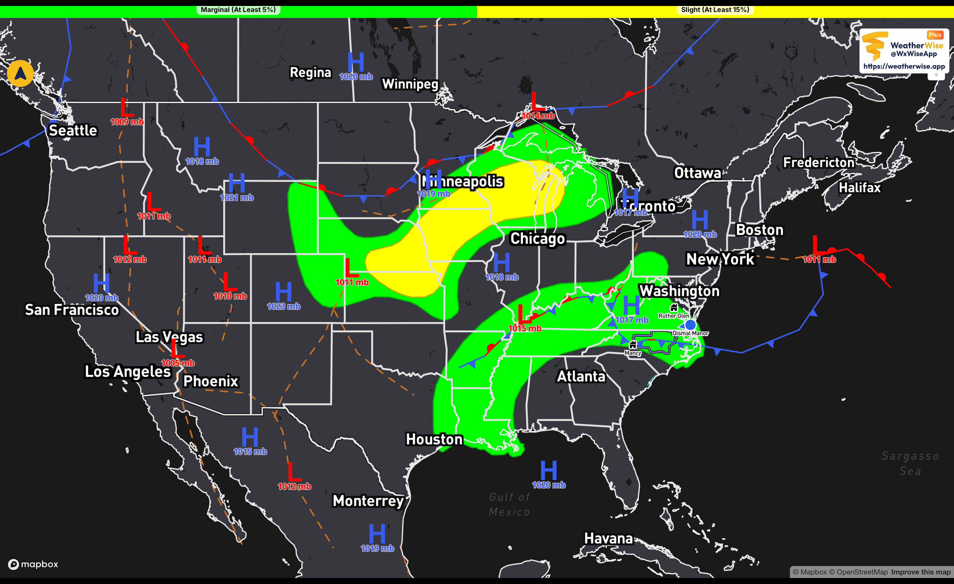 Excessive rainfall outlook for Wednesday.