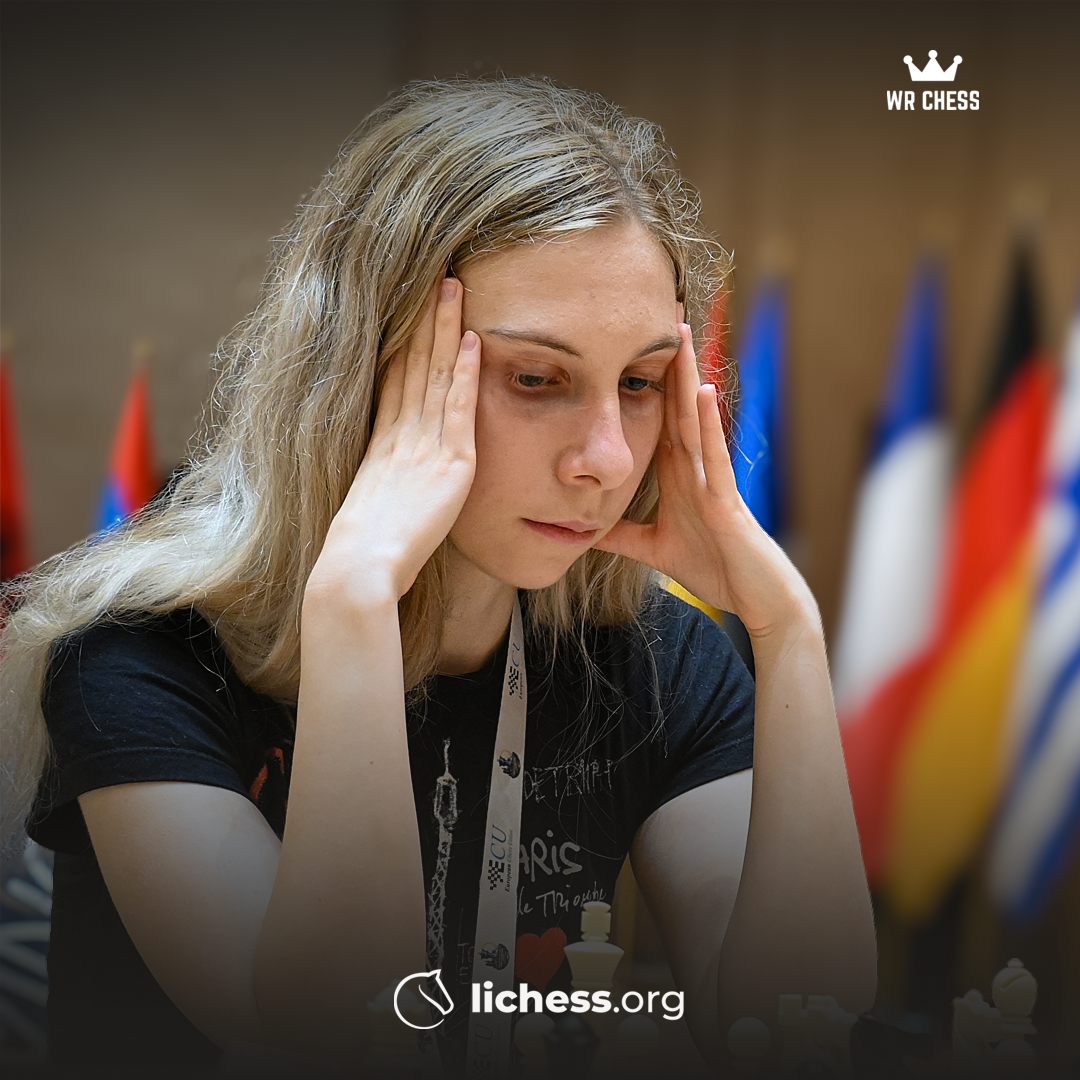 Photo of Mai Narva, with lichess.org and WR Chess logos added. Credits: European Chess Union