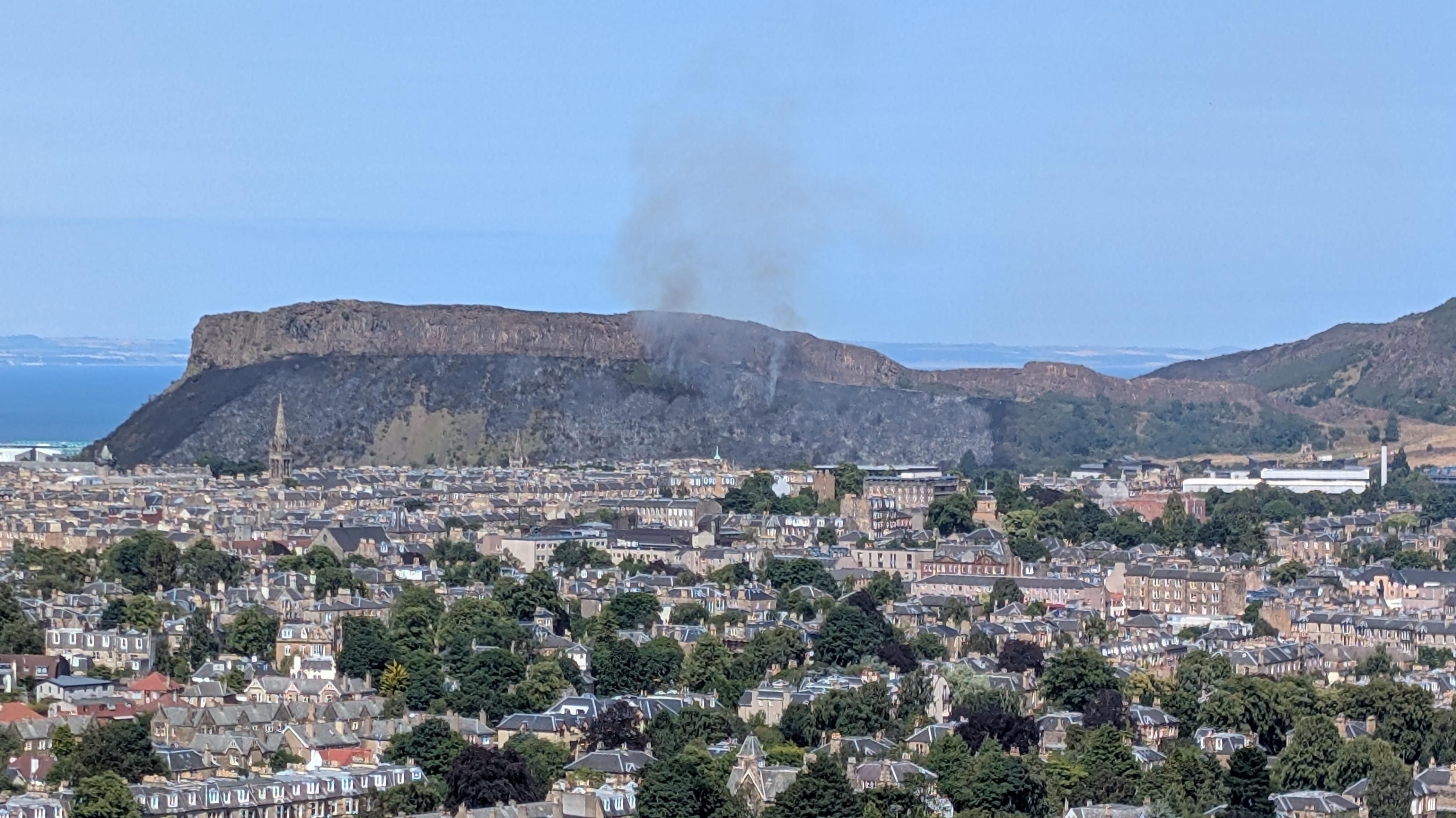 Smoke coming out from Holyrood Park