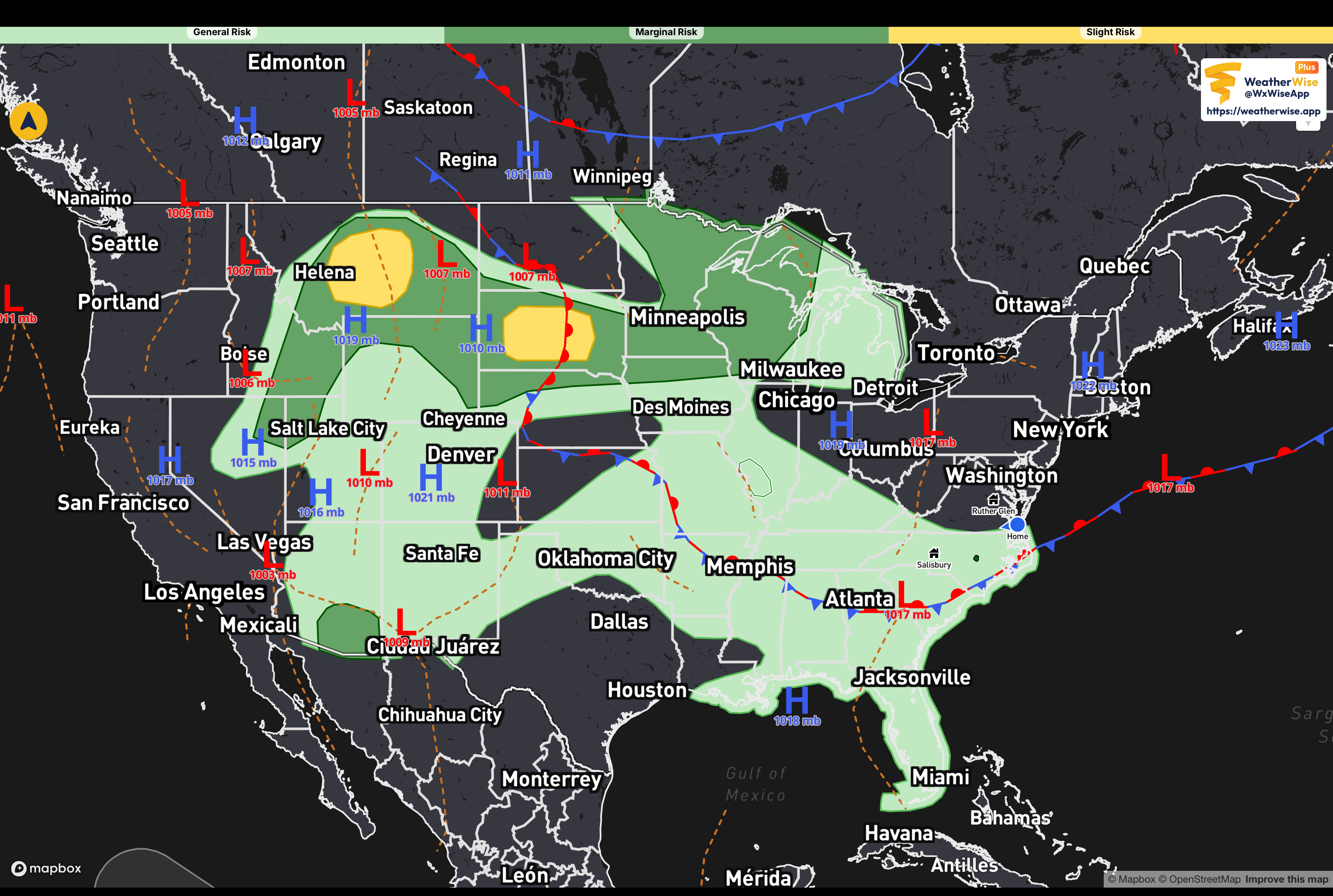 Day 1 Convective Outlook

NWS Storm Prediction Center, Norman, OK
1256 AM CDT, Sat, Jul 25, 2026

Valid from 251200Z to 261200Z

There’s a slight risk of severe thunderstorms in parts of central Montana and South Dakota this afternoon and evening.

Summary:
Scattered severe wind gusts are possible across parts of Montana and South Dakota this afternoon and evening.