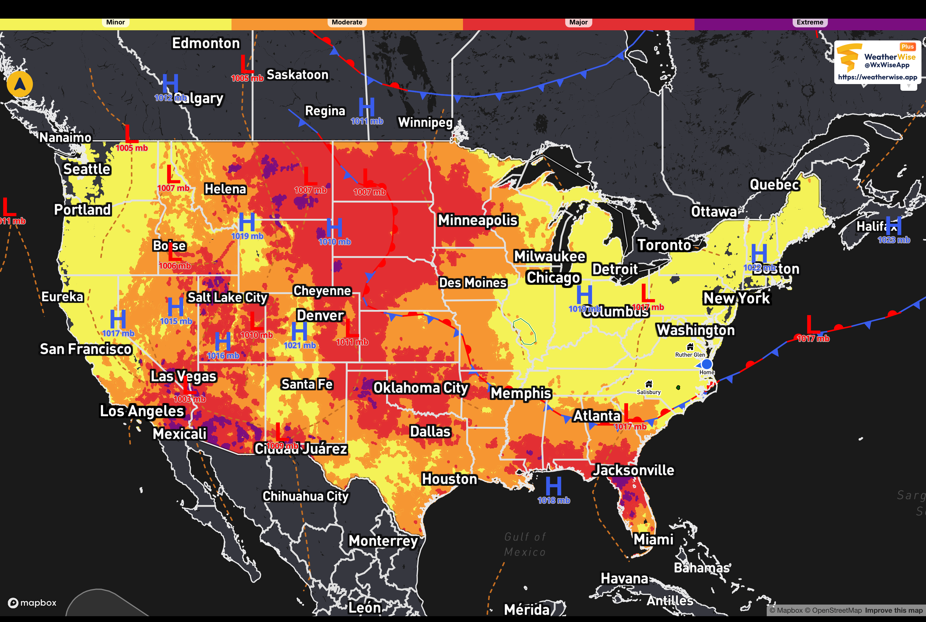 Excessive heat in the Deep South, big sky country, and Sonoran Desert.
