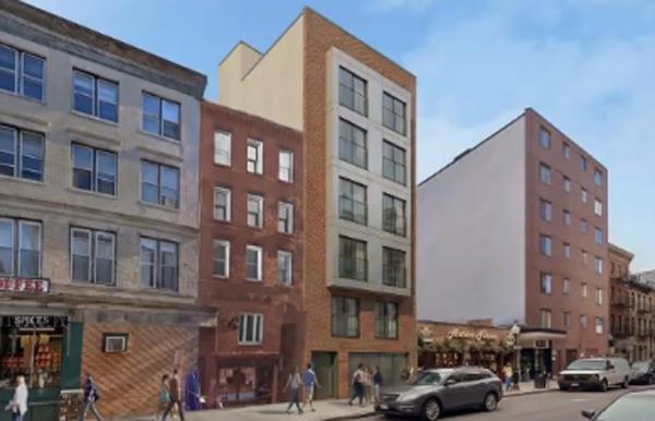 Rendering of proposed expansion: Six-story building with white bays