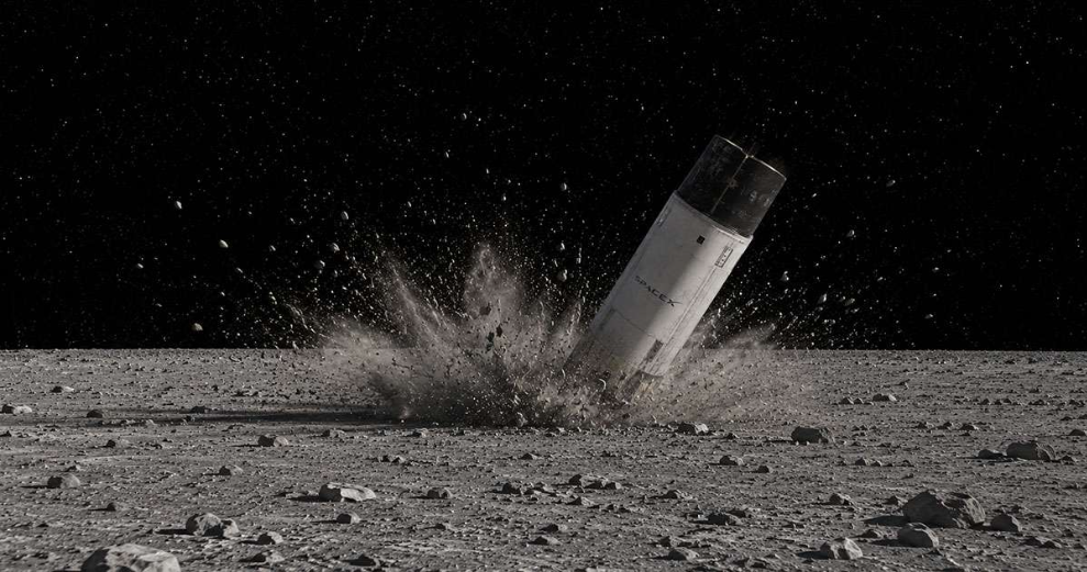SpaceX's Falcon 9 stage crashing into the Moon