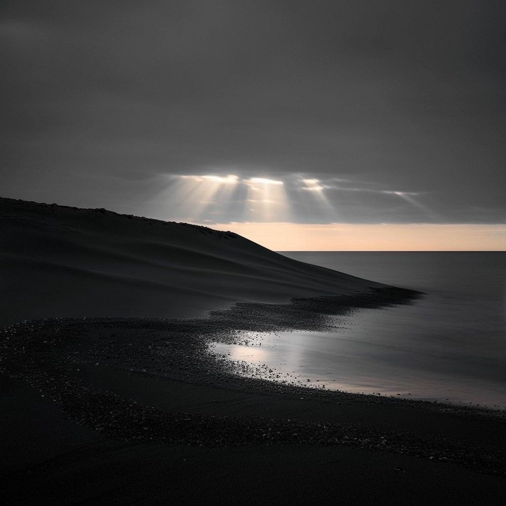The endless black beach was photographed by Thomas Heins at the Dyrhólaey viewpoint in Iceland.