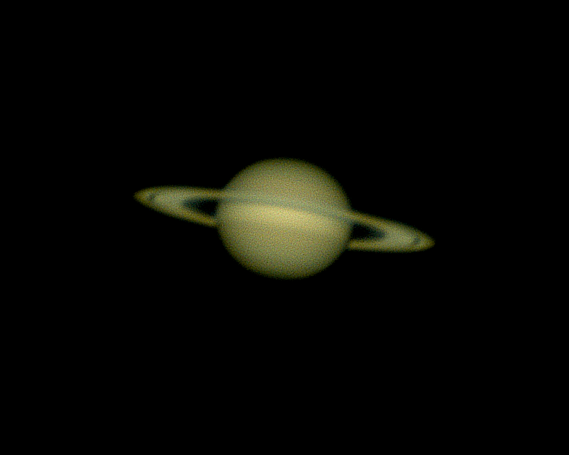 Less than a week before planet Saturn reaches opposition, this image shows the full circle of the planet, its ring plane tipped up. Though the image creator makes no claims of good quality, some banding in the planetary atmosphere shows in this image, and the Cassini Division -- a dark gap within the ring plane -- is resolved. September 29, 2026.